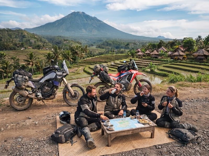 break during the Lombok motorbike tour