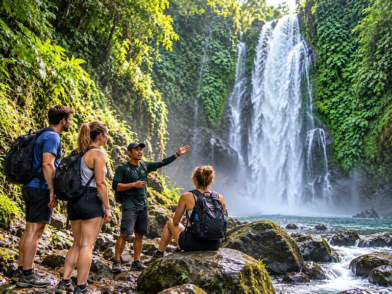 Private nature day trip to Sendang Gile waterfall in Lombok