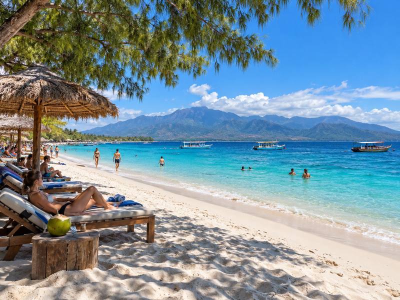 Gili Trawangan beach during a relaxed island day trip