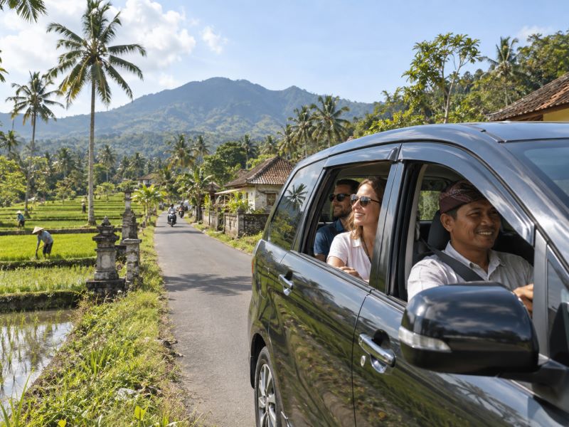 lombok island day tour with private driver through rural scenery