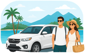 couple enjoying private lombok tour