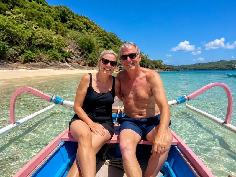 Gili Nanggu boat trip couple