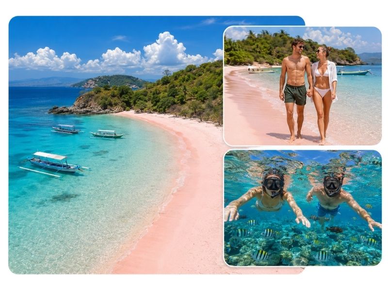 Pink Beach & Gili Petelu Snorkeling day trip