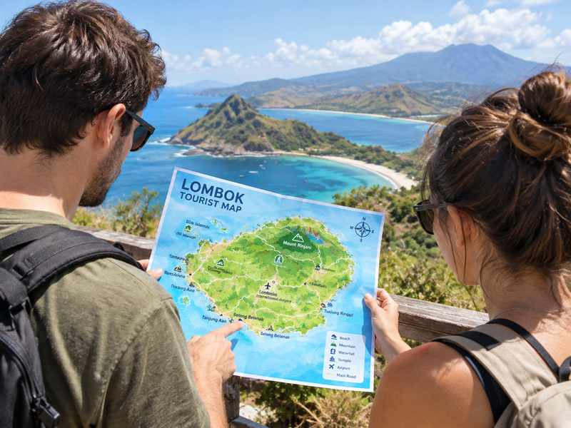 Lombok Tourist Map